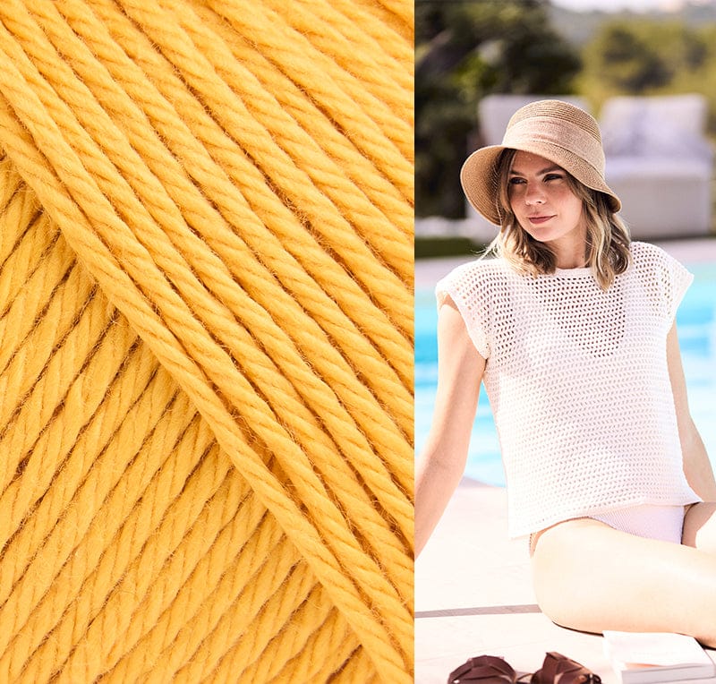 MODE at Rowan Kit 022 Honey / To fit bust size 28-30" The Jen Summer Crochet Top Kit