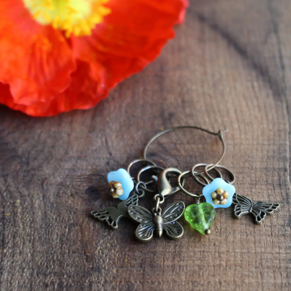 NNK Press Butterfly Stitch Markers ~ Garden Visitors