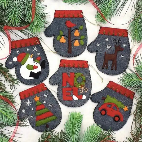 Rachels of Greenfield Kit Charcoal Mitten Ornament Kit