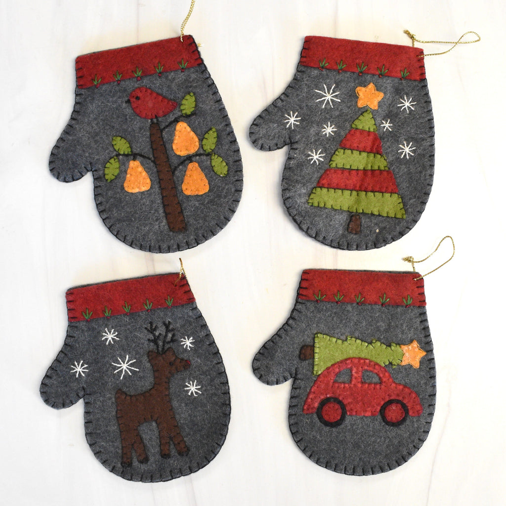 Rachels of Greenfield Kit Charcoal Mitten Ornament Kit