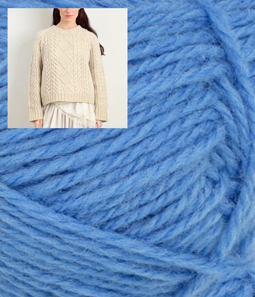 Sandnes Garn Kit 5824 Provence Blue / XS & S - 41.5-43" Finished Bust Loom Sweater Kit — Sandnes Garn ATLAS
