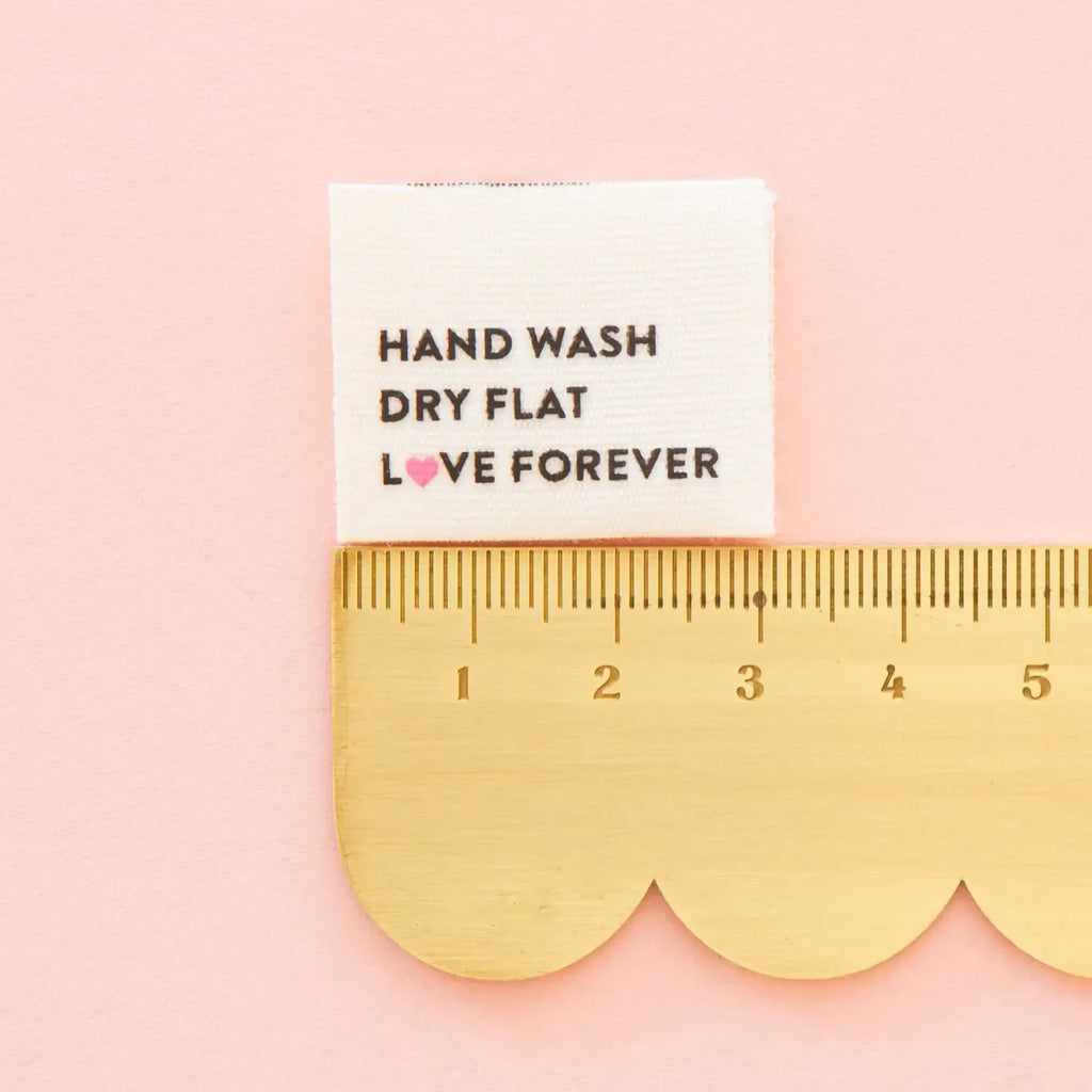 Sarah Hearts Notions Hand Wash Dry Flat sew in label
