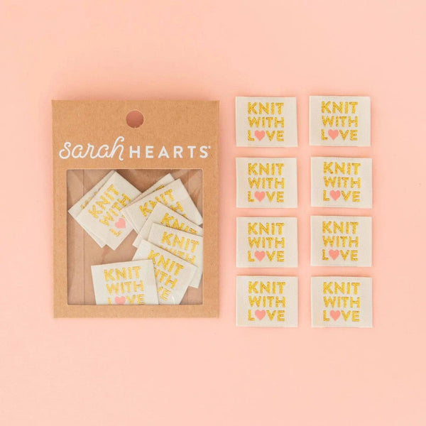 Sarah Hearts Notions Knit with Love sew in label