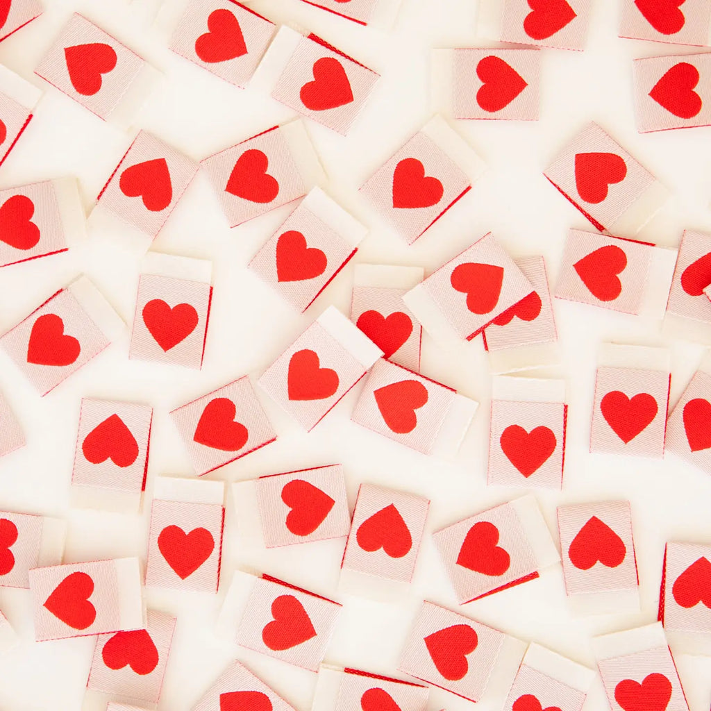 Sarah Hearts Notions Red Heart sew in label