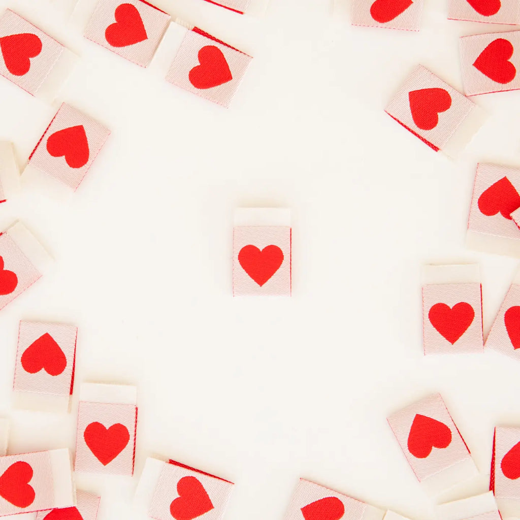Sarah Hearts Notions Red Heart sew in label