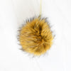 Schildkraut Fur Co. Tools & Gifts Dyed Golden Rustic on White Finn Raccoon Fur Pompoms by Schildkraut