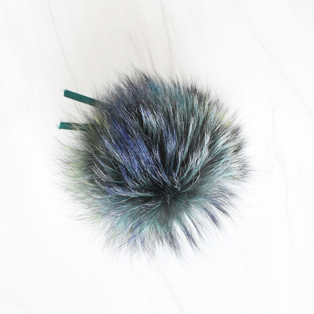 Schildkraut Fur Co. Tools & Gifts Dyed Tie Dye Midnight Silver Fox Fur Pompoms by Schildkraut