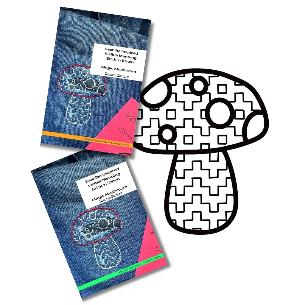 Socorro Society Stitching Mending Magic Mushroom Stick & Stitch Pattern – Medium