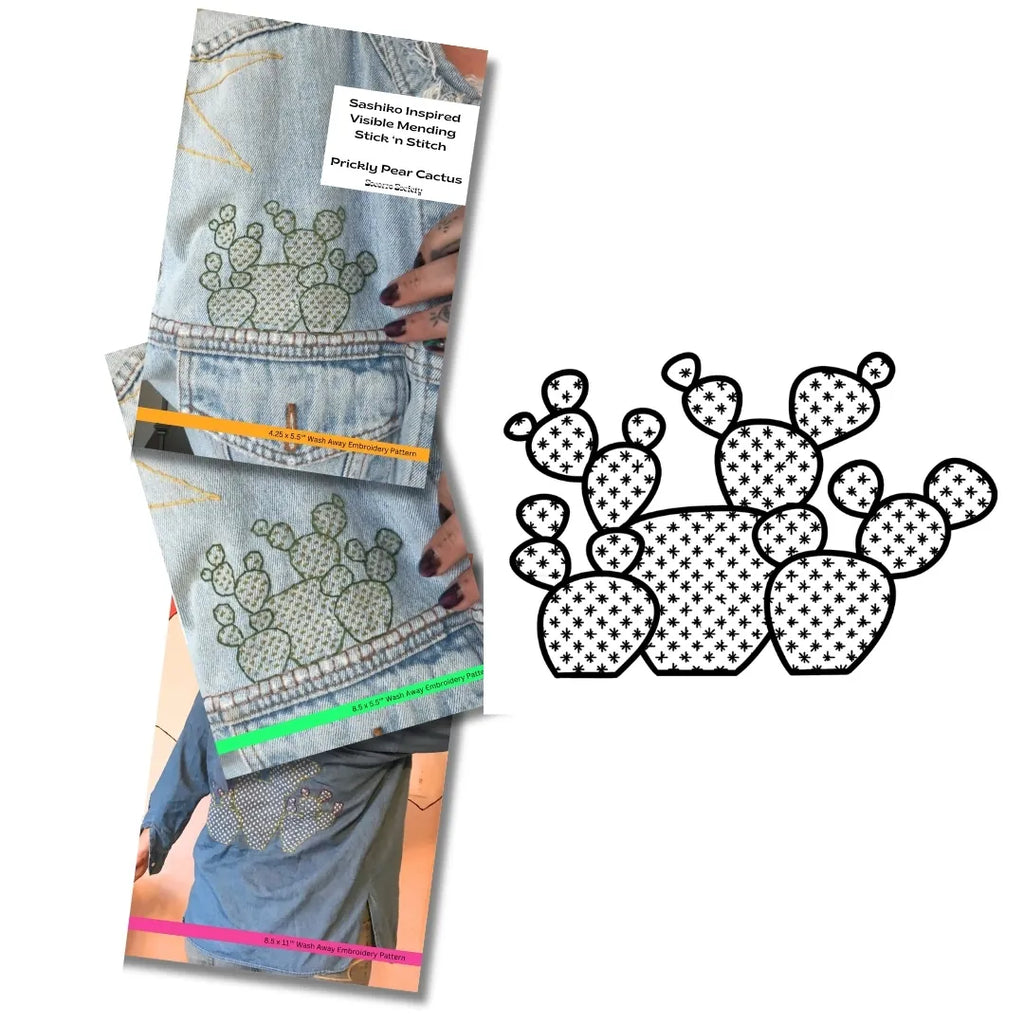 Socorro Society Stitching Mending Prickly Pear Stick & Stitch Pattern – Medium