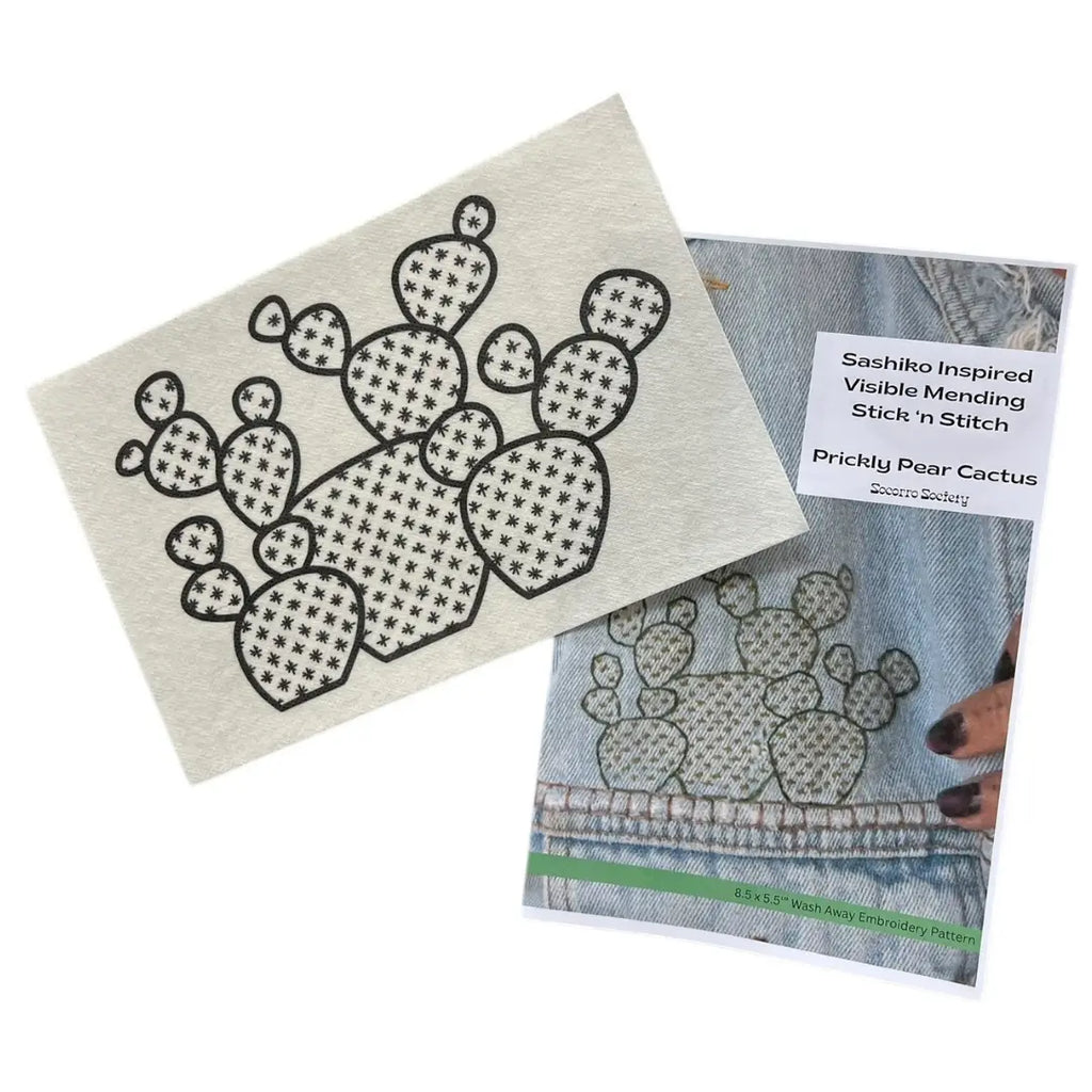 Socorro Society Stitching Mending Prickly Pear Stick & Stitch Pattern – Medium