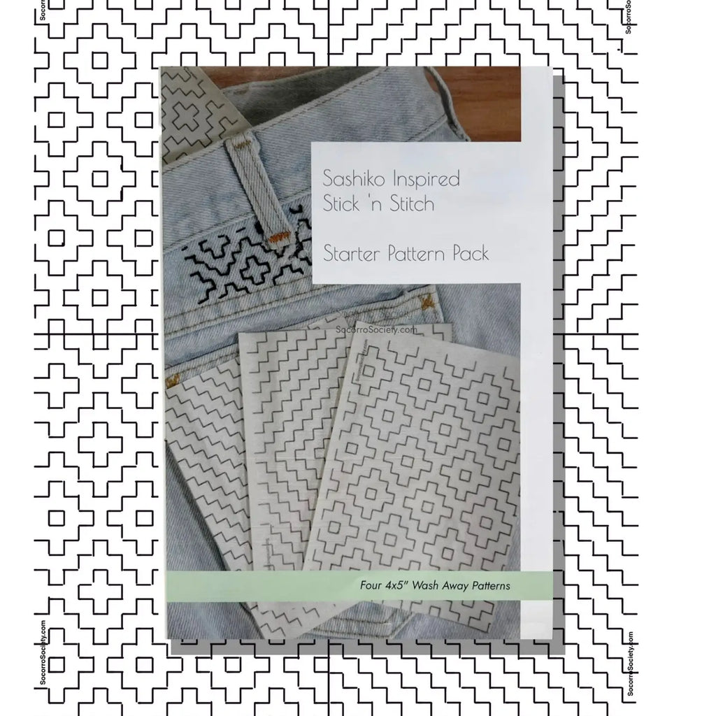 Socorro Society Stitching Starter Pack - Sashiko Stick & Stitch Transfer Pattern Set