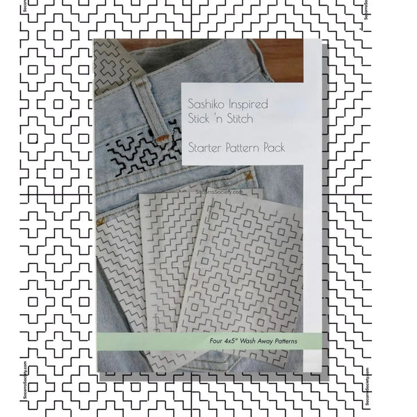 Socorro Society Stitching Starter Pack - Sashiko Stick & Stitch Transfer Pattern Set