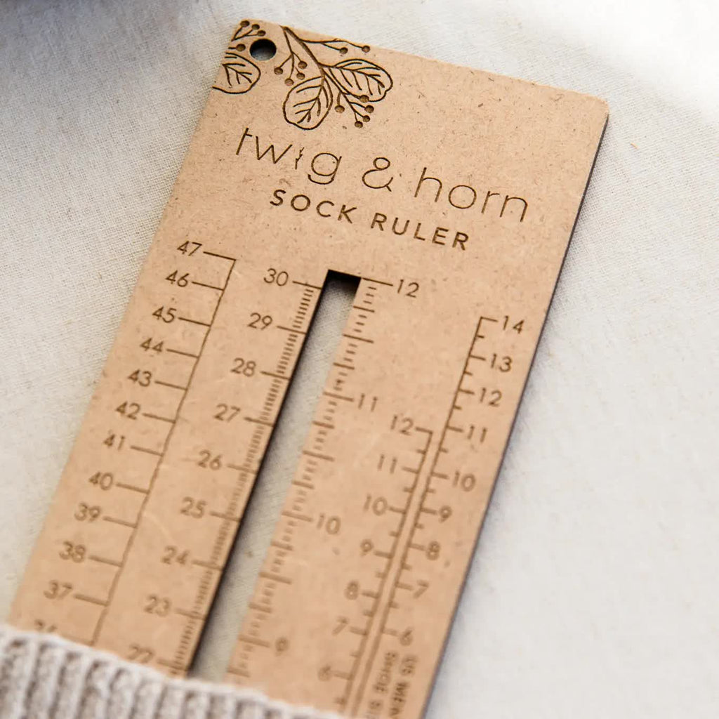 Twig & Horn Tools & Gifts Sock Sizing Ruler