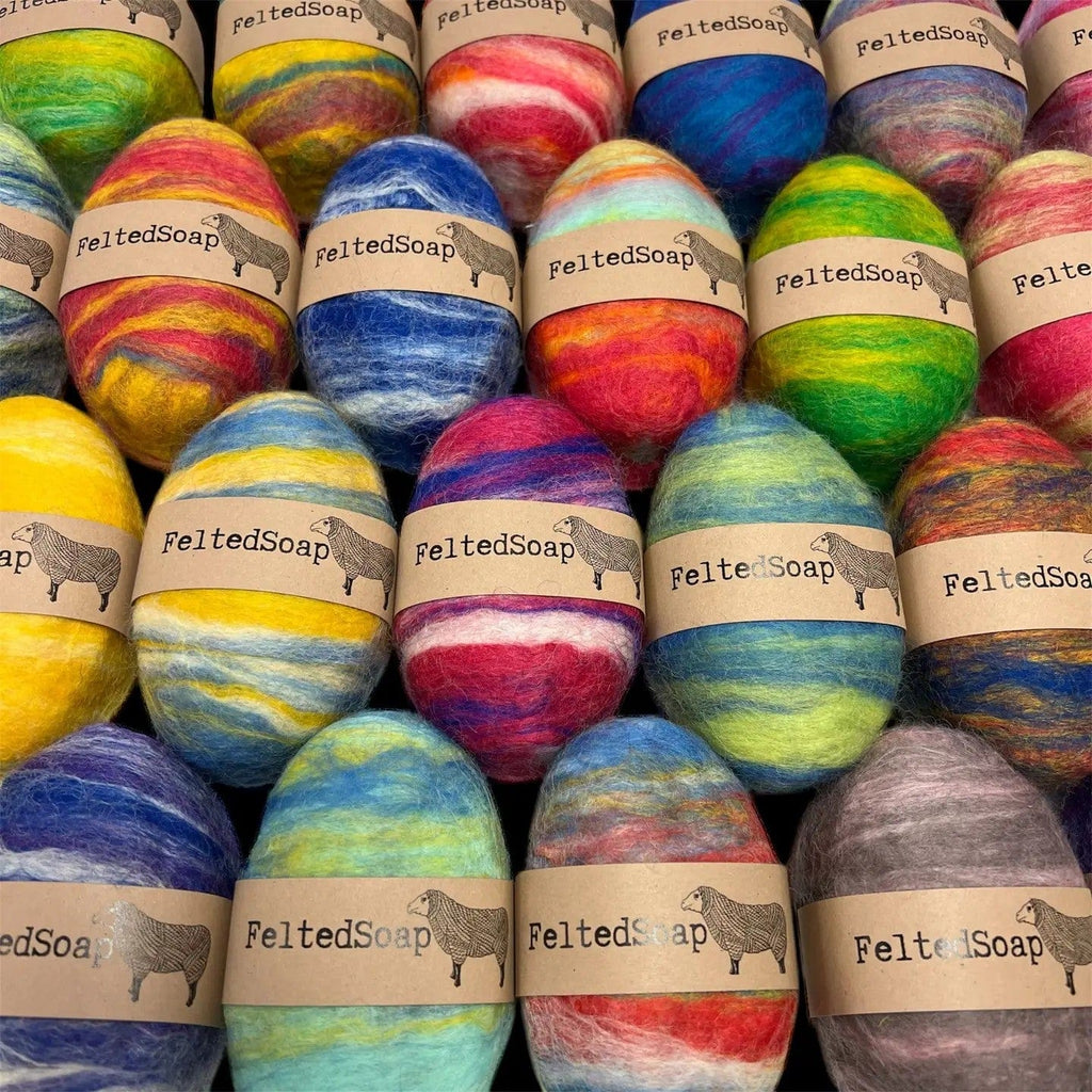 Twisted Purl Multicolored Felted Soap