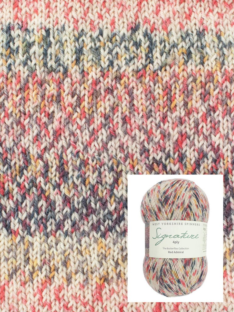 West Yorkshire Spinners Yarn 1241 Red Admiral Signature 4ply- Butterflies