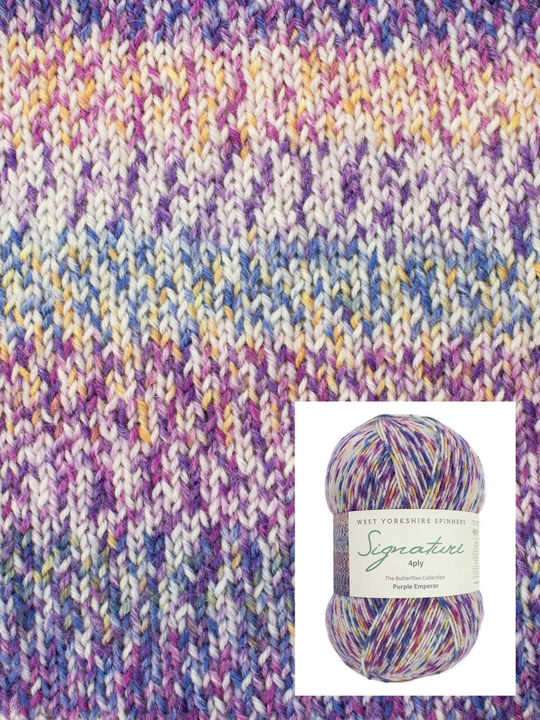 West Yorkshire Spinners Yarn 1244 Purple Emperor Signature 4ply- Butterflies
