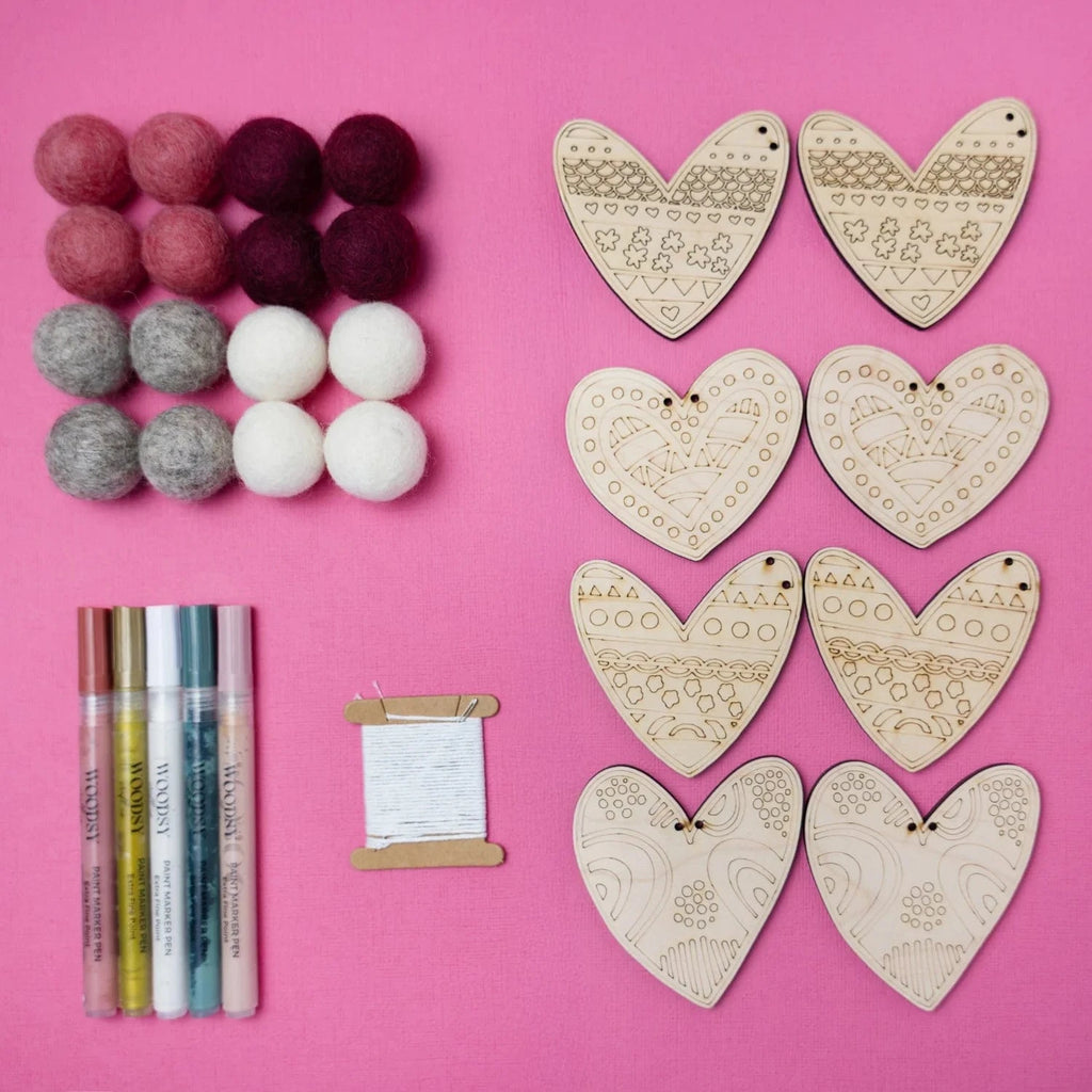 Woodsy Craft Co. Kit Heart DIY Garland Kit