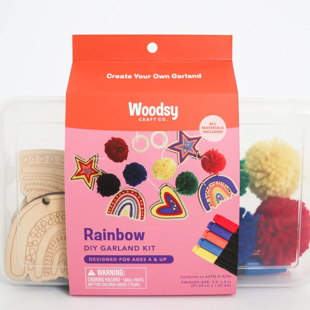 Woodsy Craft Co. Kit Rainbow Kids DIY Garland Kit