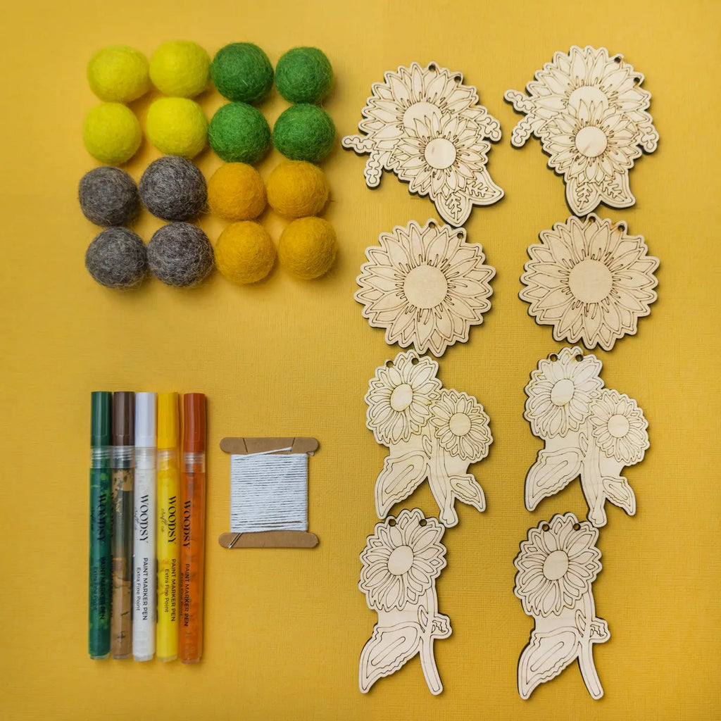 Woodsy Craft Co. Kit Sunflower DIY Garland Kit