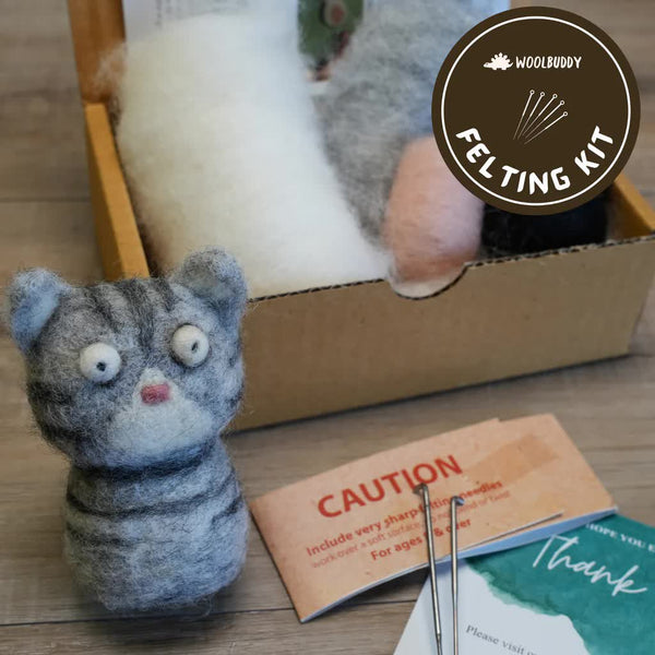 Woolbuddy Needle Felting Cat Woolbuddy Needle Felting Kits