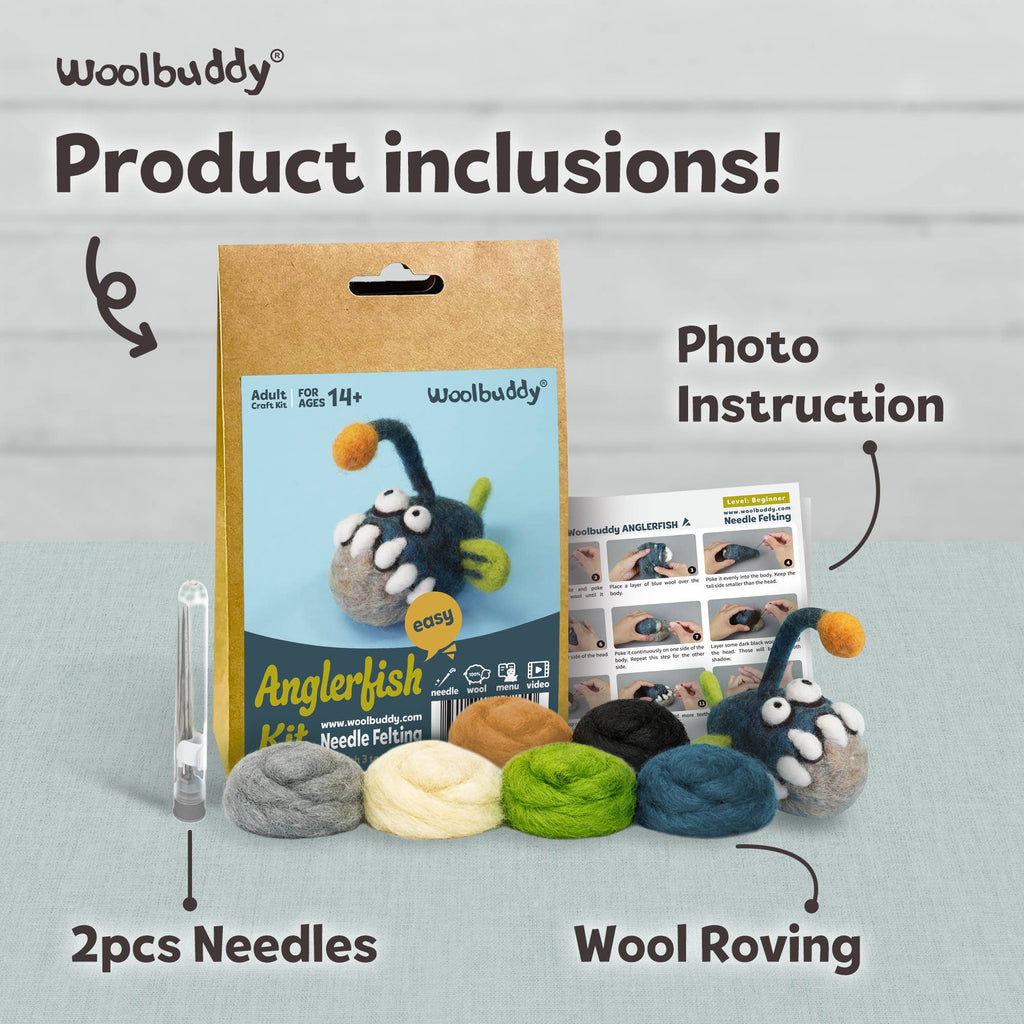 Woolbuddy Needlefelting Anglerfish Needle Felting Kit