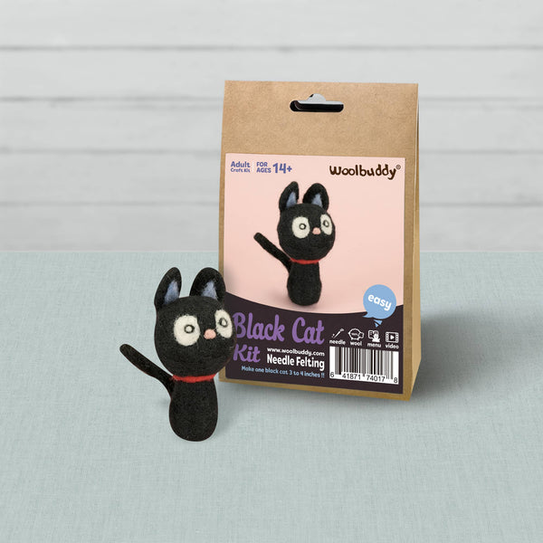 Woolbuddy Needlefelting Black Cat Needle Felting Kit