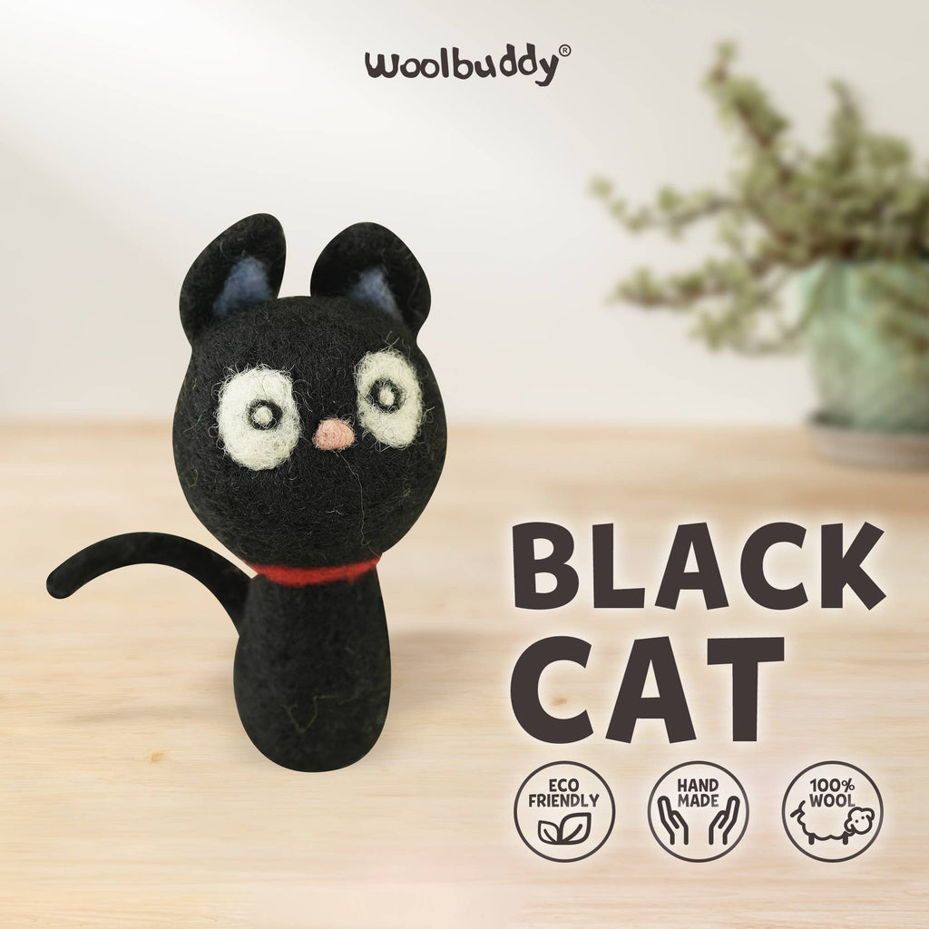Woolbuddy Needlefelting Black Cat Needle Felting Kit