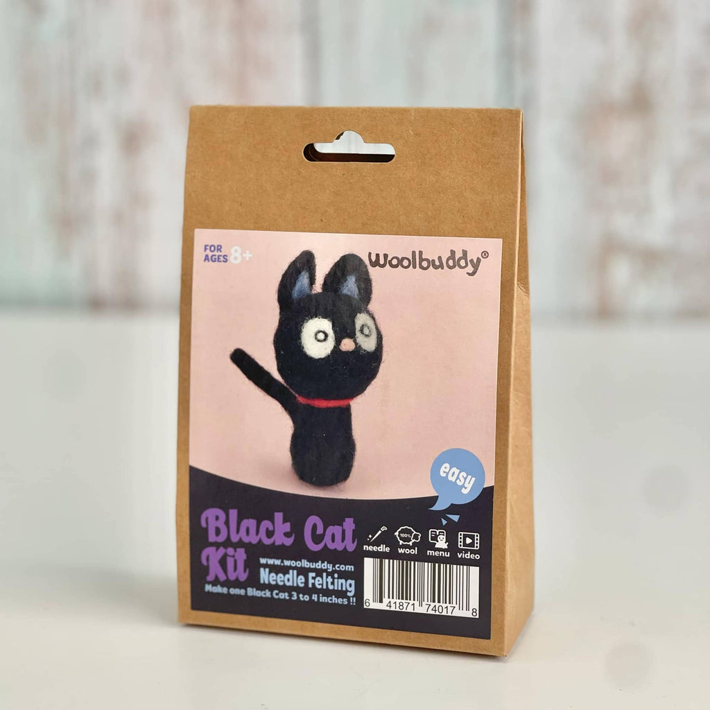 Woolbuddy Needlefelting Black Cat Needle Felting Kit