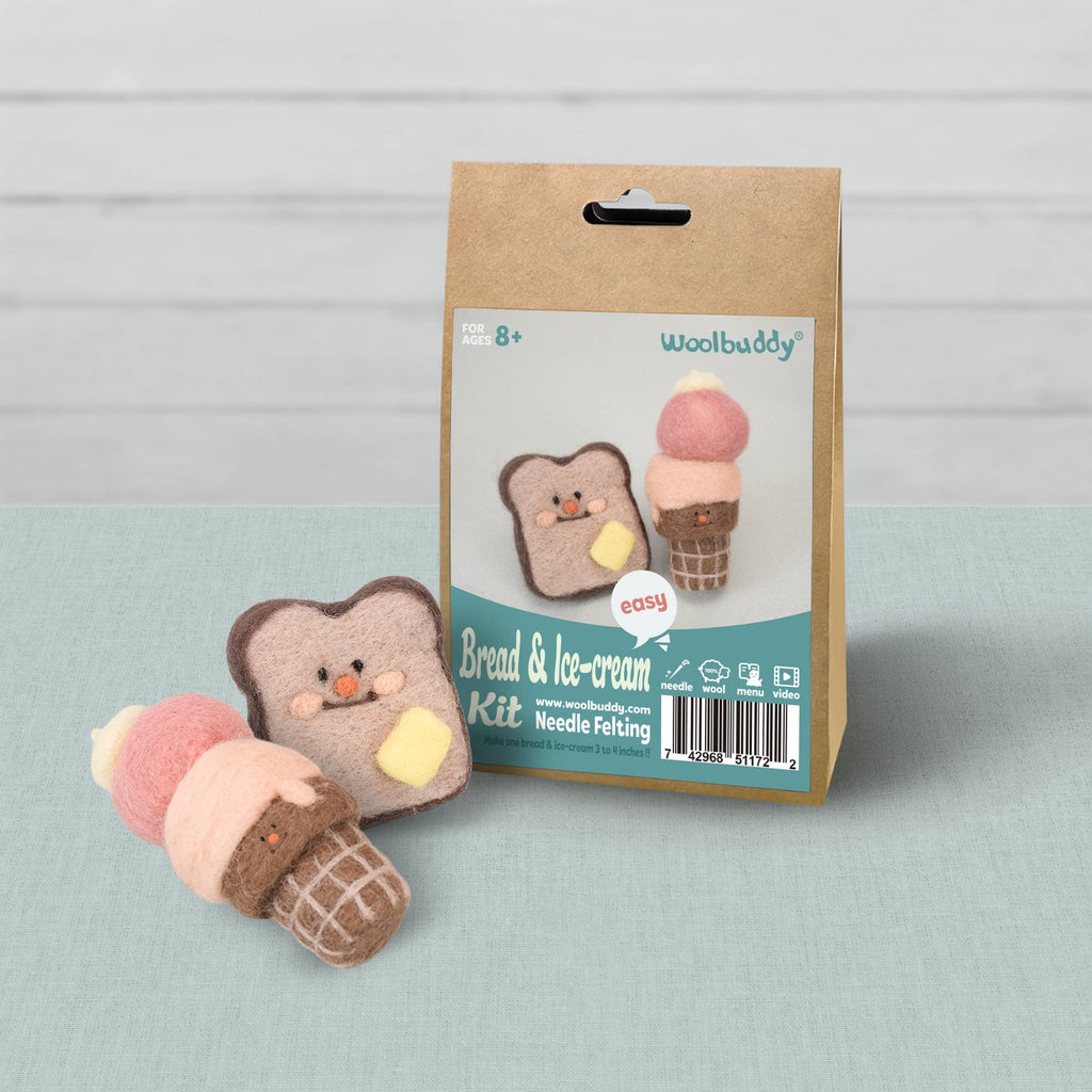 Woolbuddy Needlefelting Bread & Ice Cream Needle Felting Kit