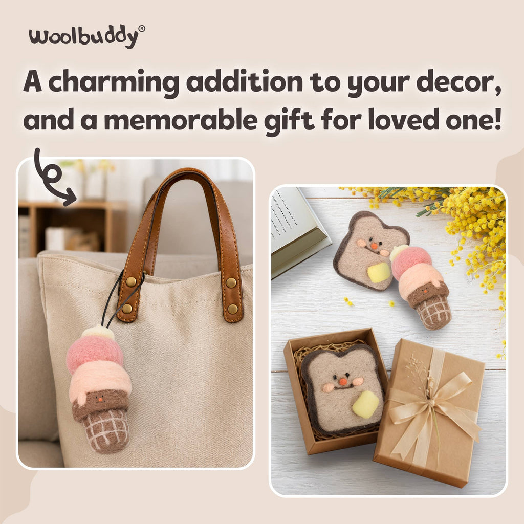 Woolbuddy Needlefelting Bread & Ice Cream Needle Felting Kit