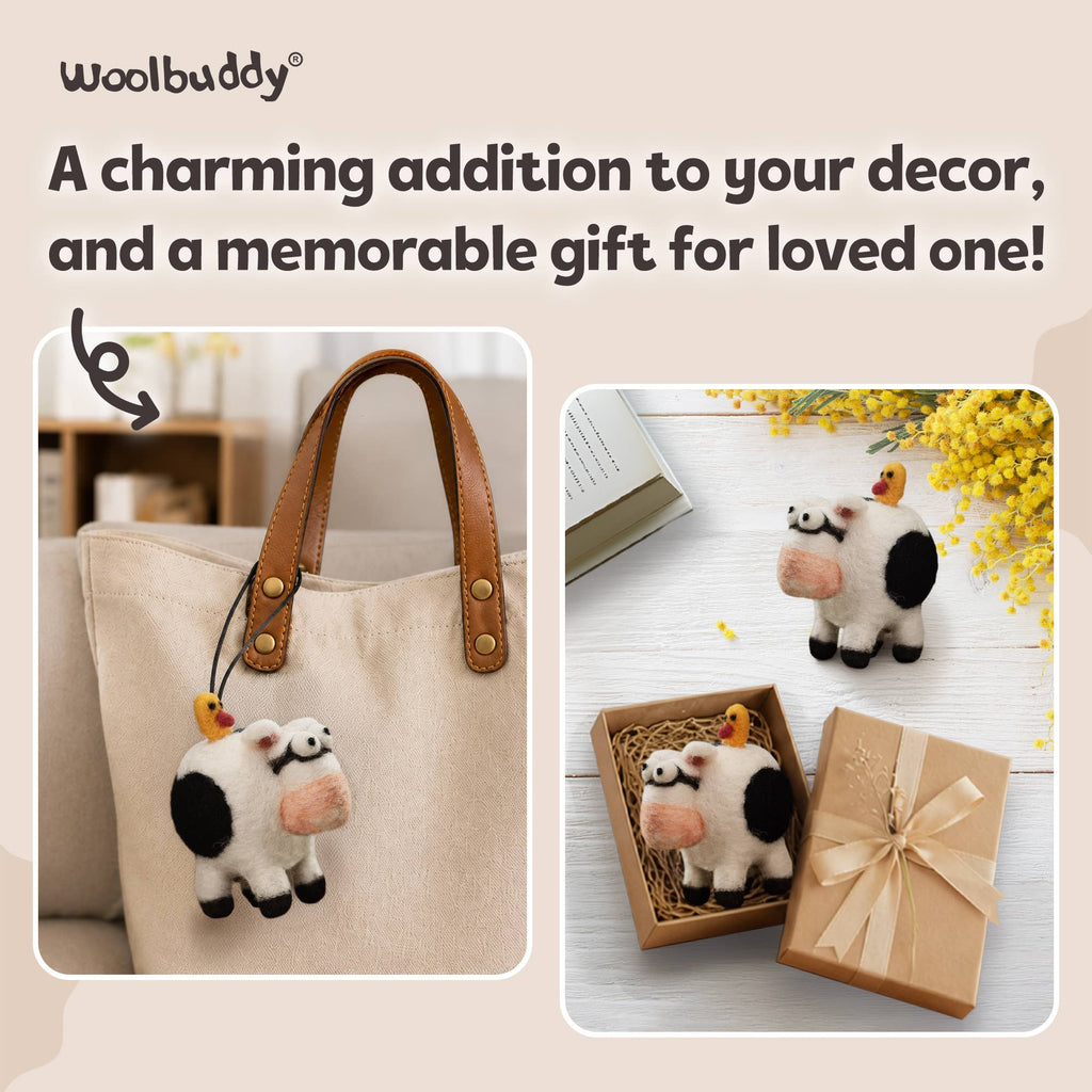 Woolbuddy Needlefelting Cow Needle Felting Kit