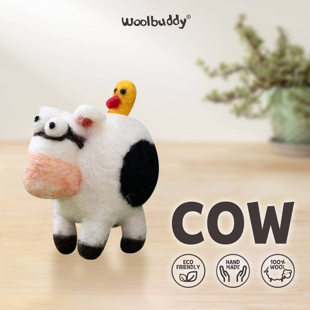 Woolbuddy Needlefelting Cow Needle Felting Kit