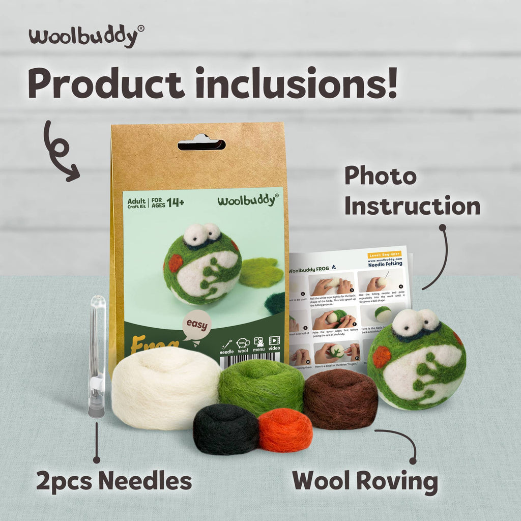 Woolbuddy Needlefelting Frog Needle Felting Kit