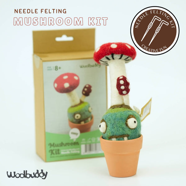 Woolbuddy Needlefelting Mushroom Monster Needle Felting Kit