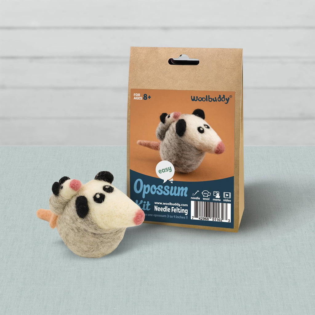 Woolbuddy Needlefelting Opossum Needle Felting Kit