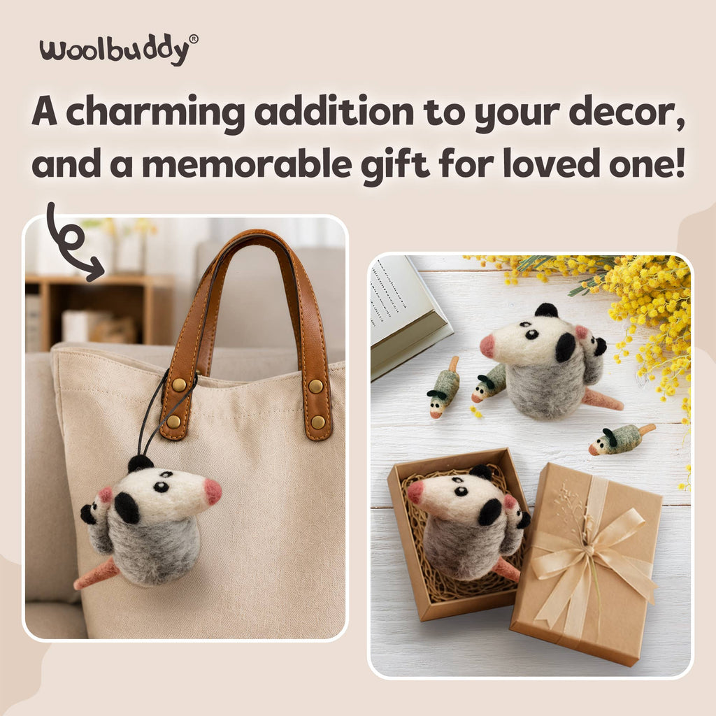 Woolbuddy Needlefelting Opossum Needle Felting Kit