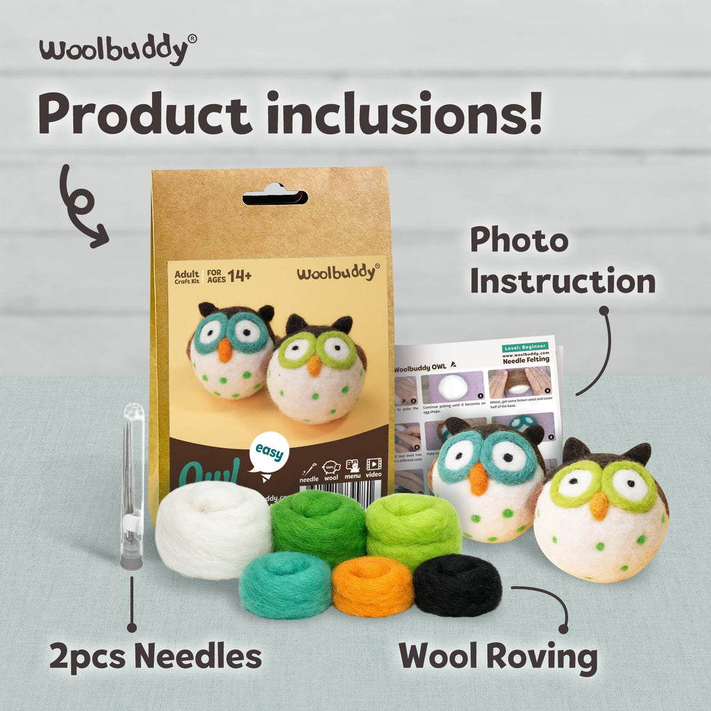Woolbuddy Needlefelting Owl Needle Felting Kit