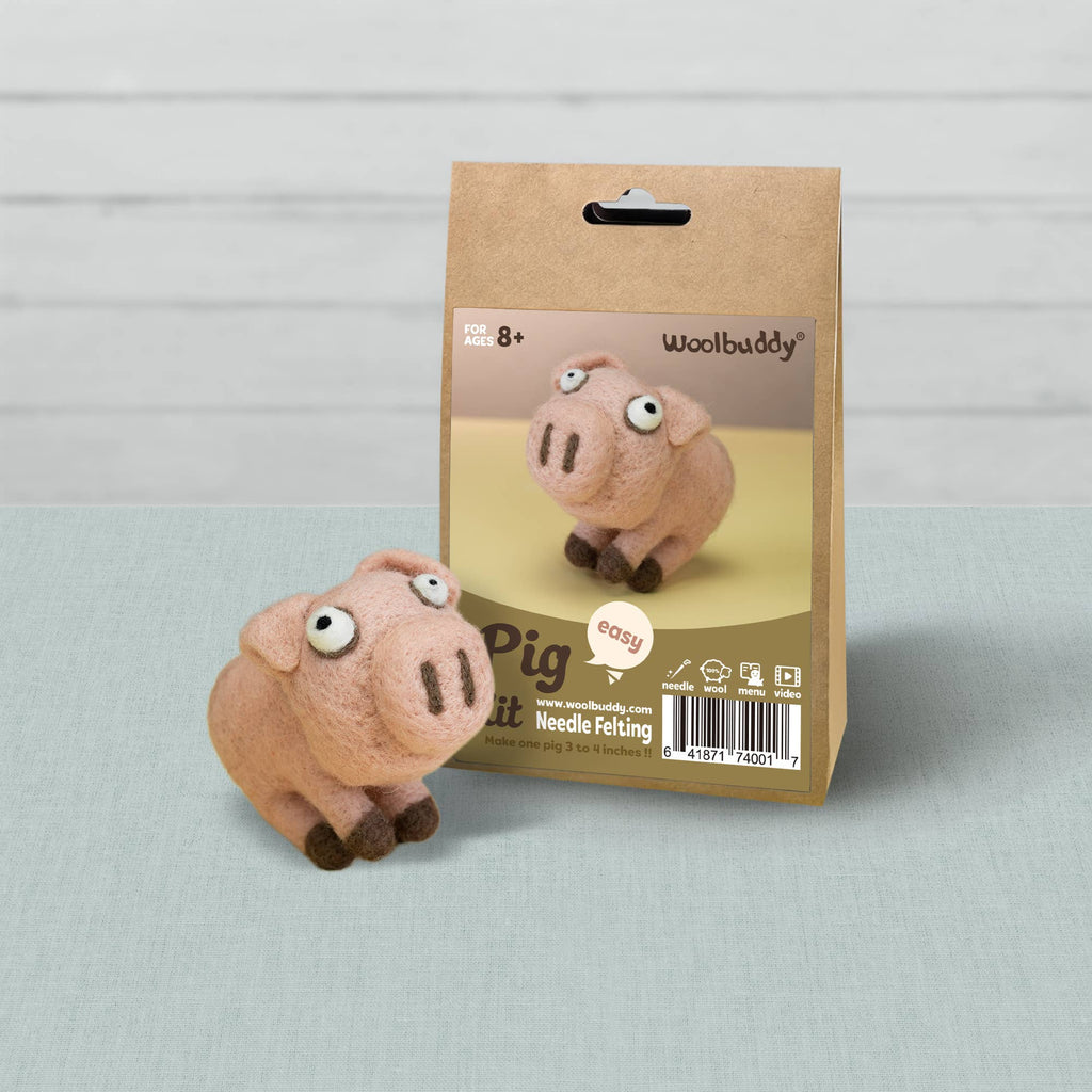 Woolbuddy Needlefelting Pig Needle Felting Kit