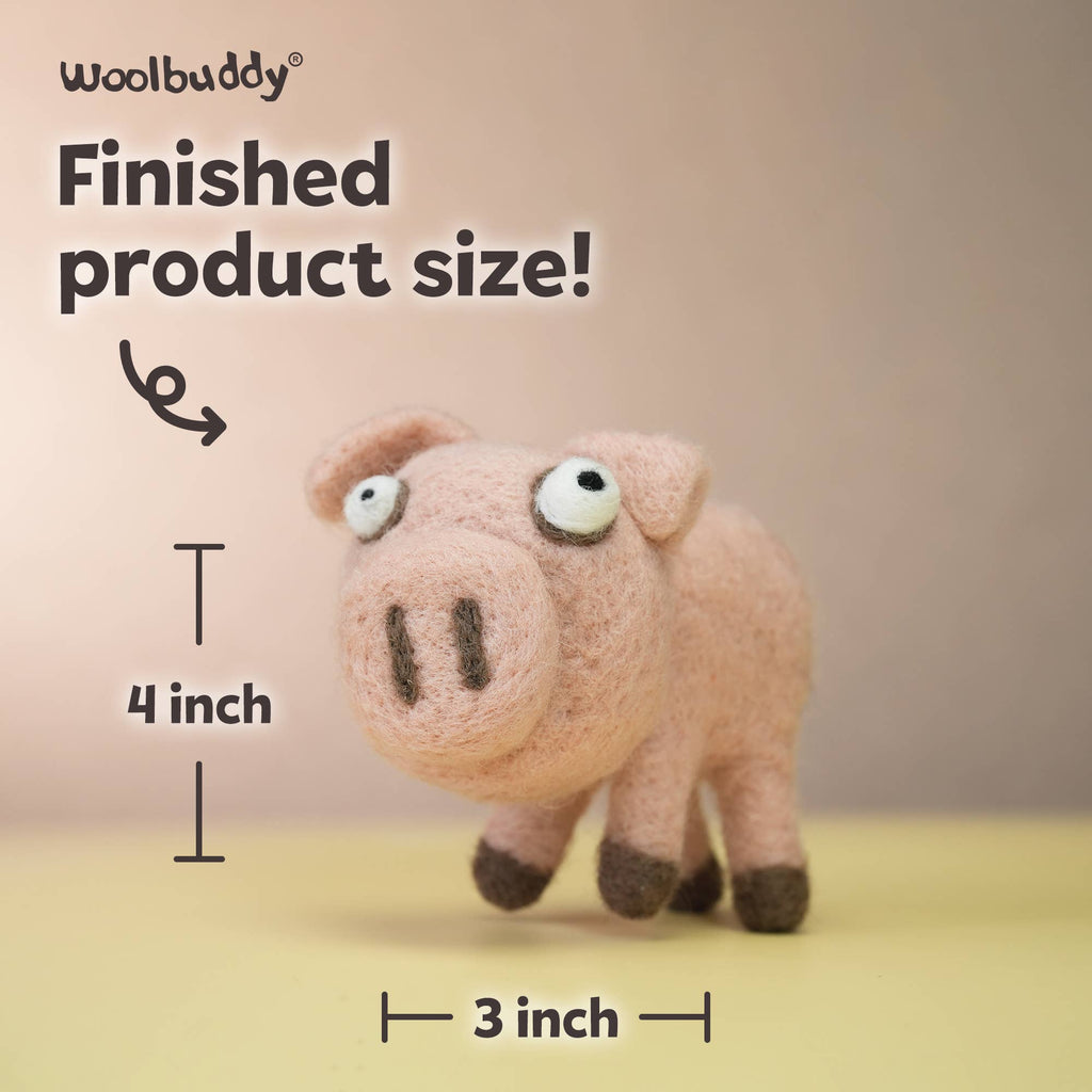 Woolbuddy Needlefelting Pig Needle Felting Kit