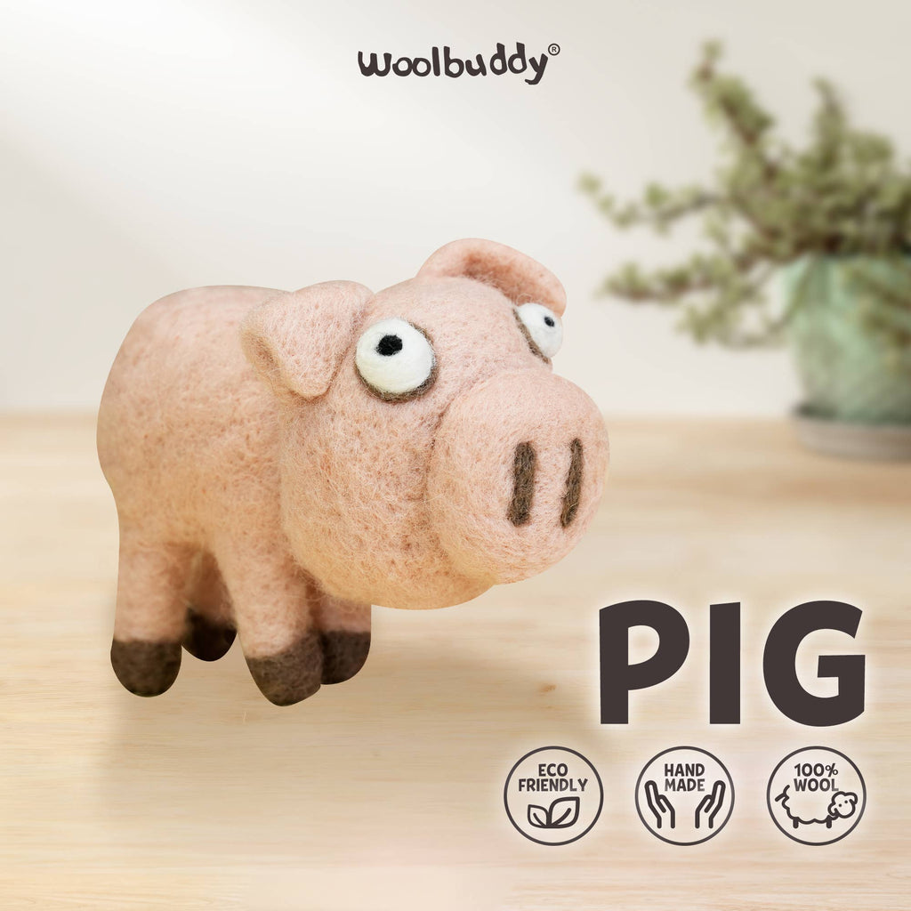 Woolbuddy Needlefelting Pig Needle Felting Kit