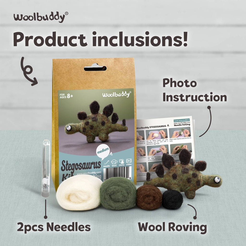 Woolbuddy Needlefelting Stegosaurus Needle Felting Kit