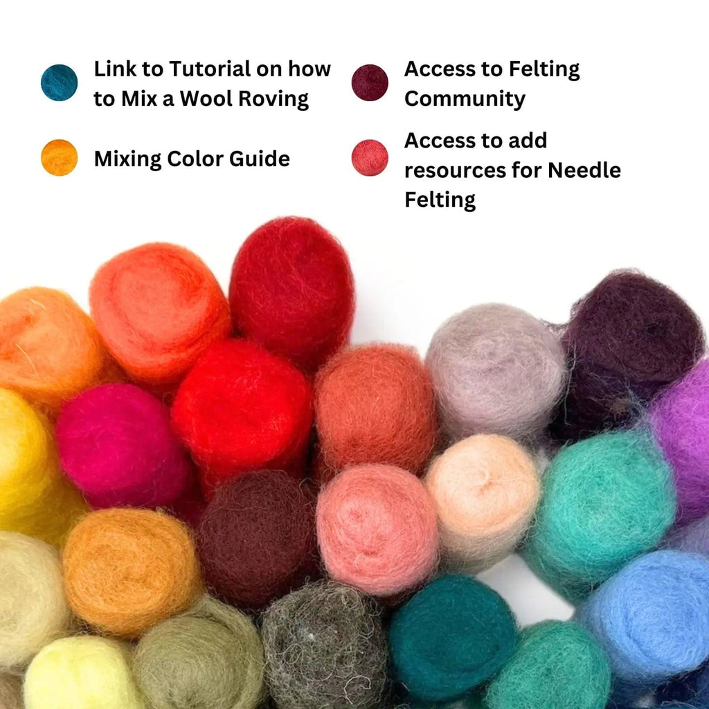 Woolbuddy Needlefelting Wool Roving 40 Pack