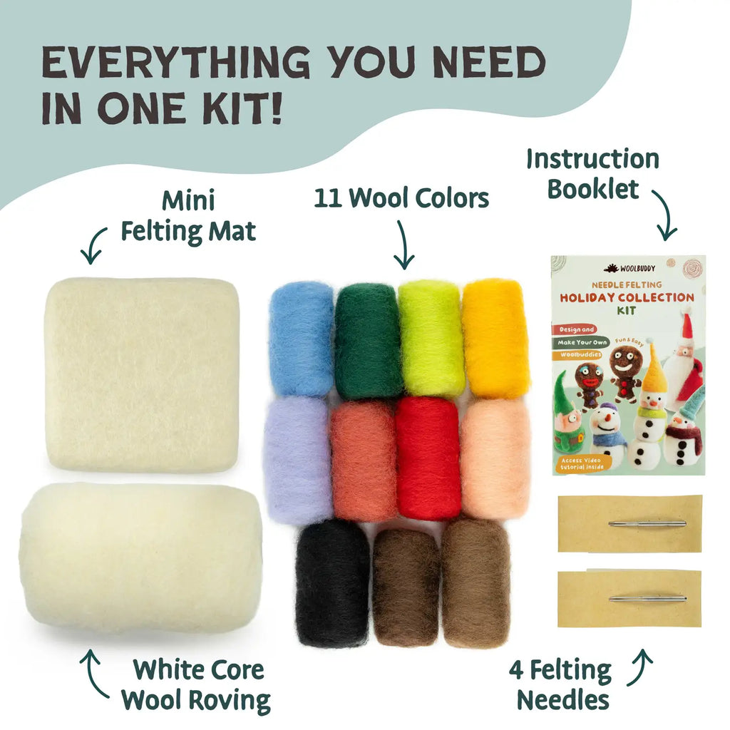 Woolbuddy Needlefelting Woolbuddy Holiday Needle Felting Kit