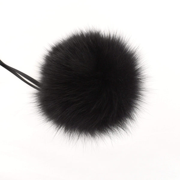 Schildkraut Fur Co. Tools & Gifts Dyed Black Fox Fur Pompoms by Schildkraut