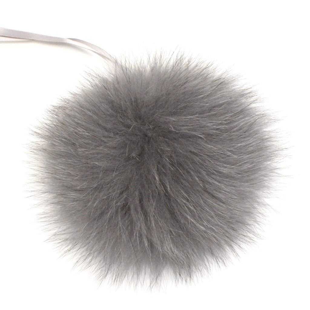 Schildkraut Fur Co. Tools & Gifts Dyed Light Grey Fox Fur Pompoms by Schildkraut