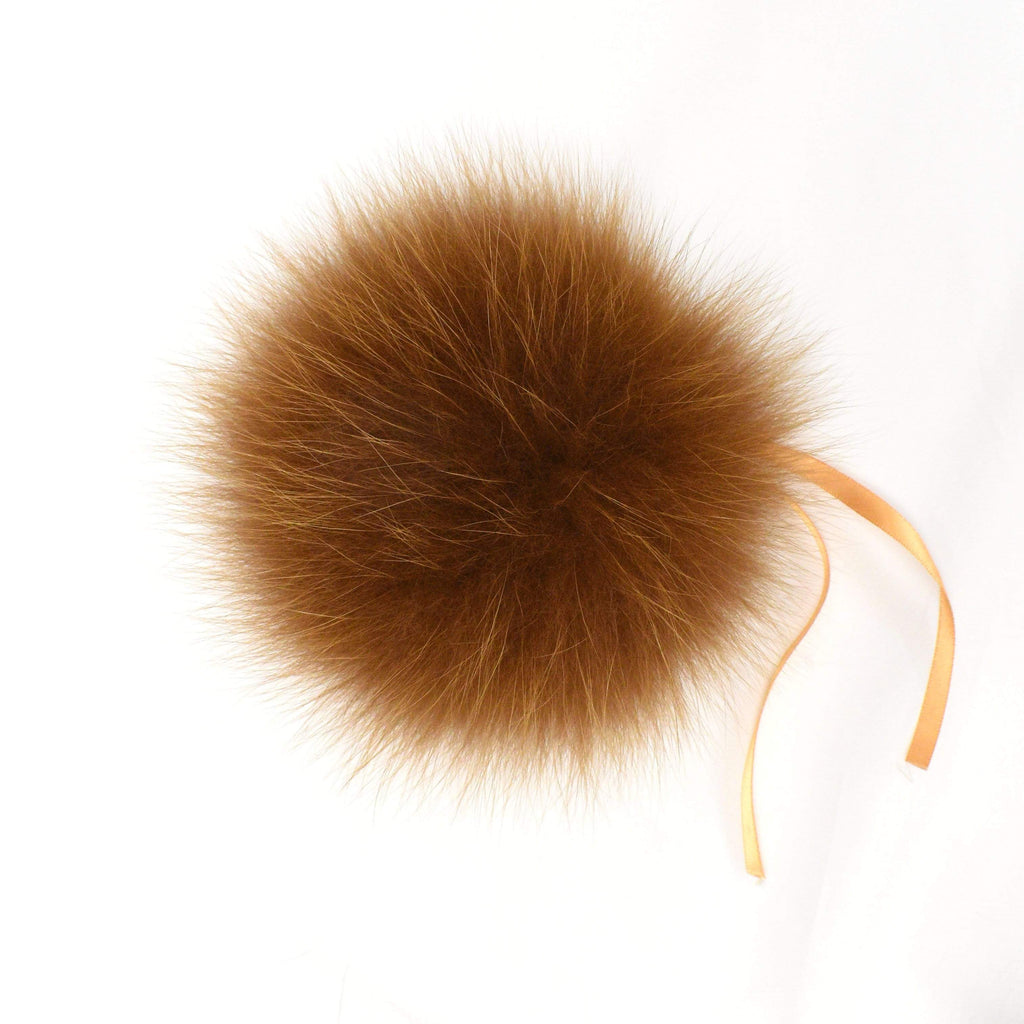 Schildkraut Fur Co. Tools & Gifts Dyed Mustard Fox Fur Pompoms by Schildkraut