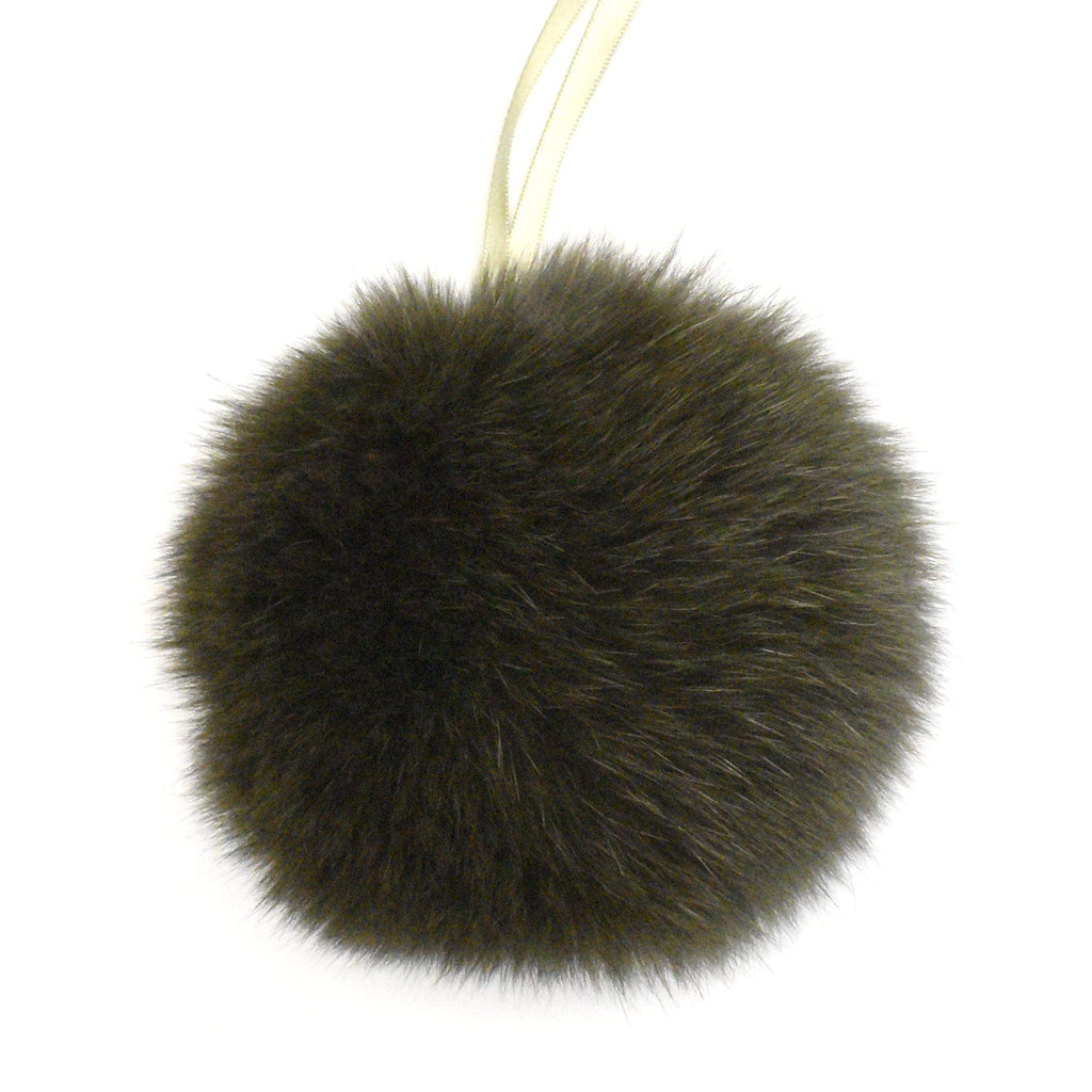 Schildkraut Fur Co. Tools & Gifts Dyed Olive Fox Fur Pompoms by Schildkraut